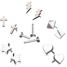 Load image into Gallery viewer, Initial Piercing - Star, Cross, Heart, Pyramid, Lightening bolt
