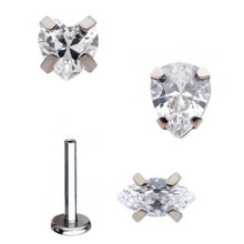 Load image into Gallery viewer, Initial Piercing - Assorted Claw set Labrets