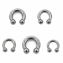 Load image into Gallery viewer, Titanium Circular Barbell Ring | Hypoallergenic Body Jewellery 1.6mm
