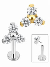Load image into Gallery viewer, Initial Piercing - Trinity crystals
