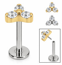 Load image into Gallery viewer, Initial Piercing - Trinity crystals
