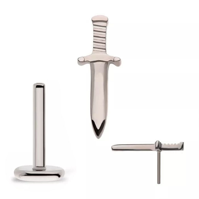 Initial Piercing - Threadless Dagger top Labret