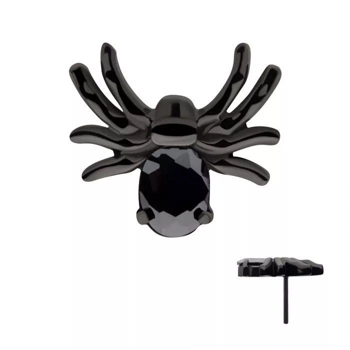 Black Titanium PVD Prong set Oval Gem Spider