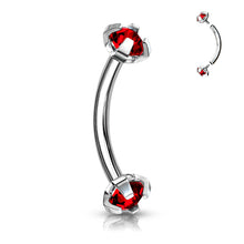 Load image into Gallery viewer, Internal thread Micro Banana with Prong set Gems
