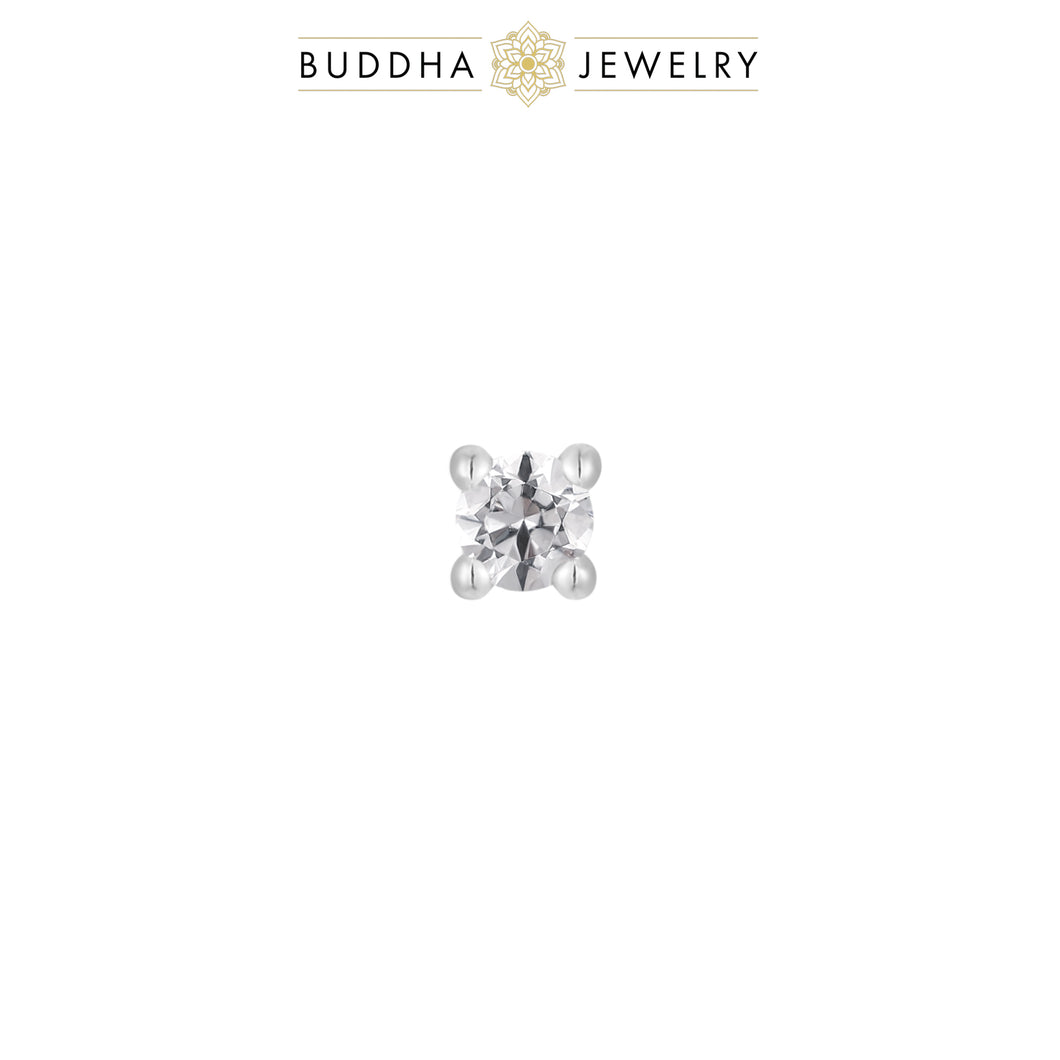 Swarovski CZ Prong 2.5mm White Gold