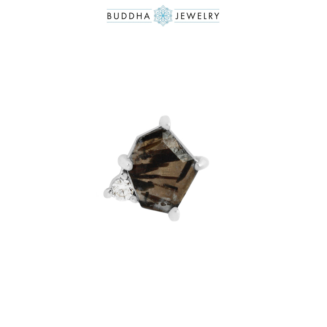 Elicit - Tourmalated Quartz + CZ/White Gold