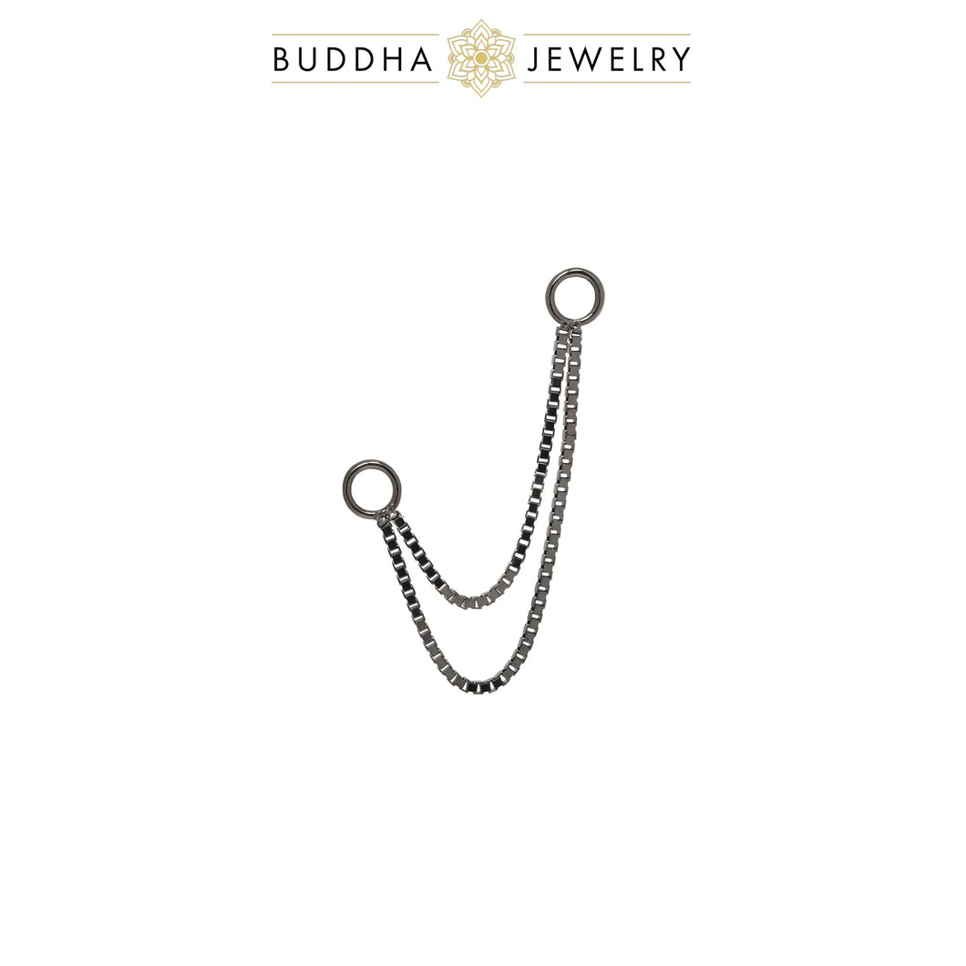 Double Box Rhodium Chain