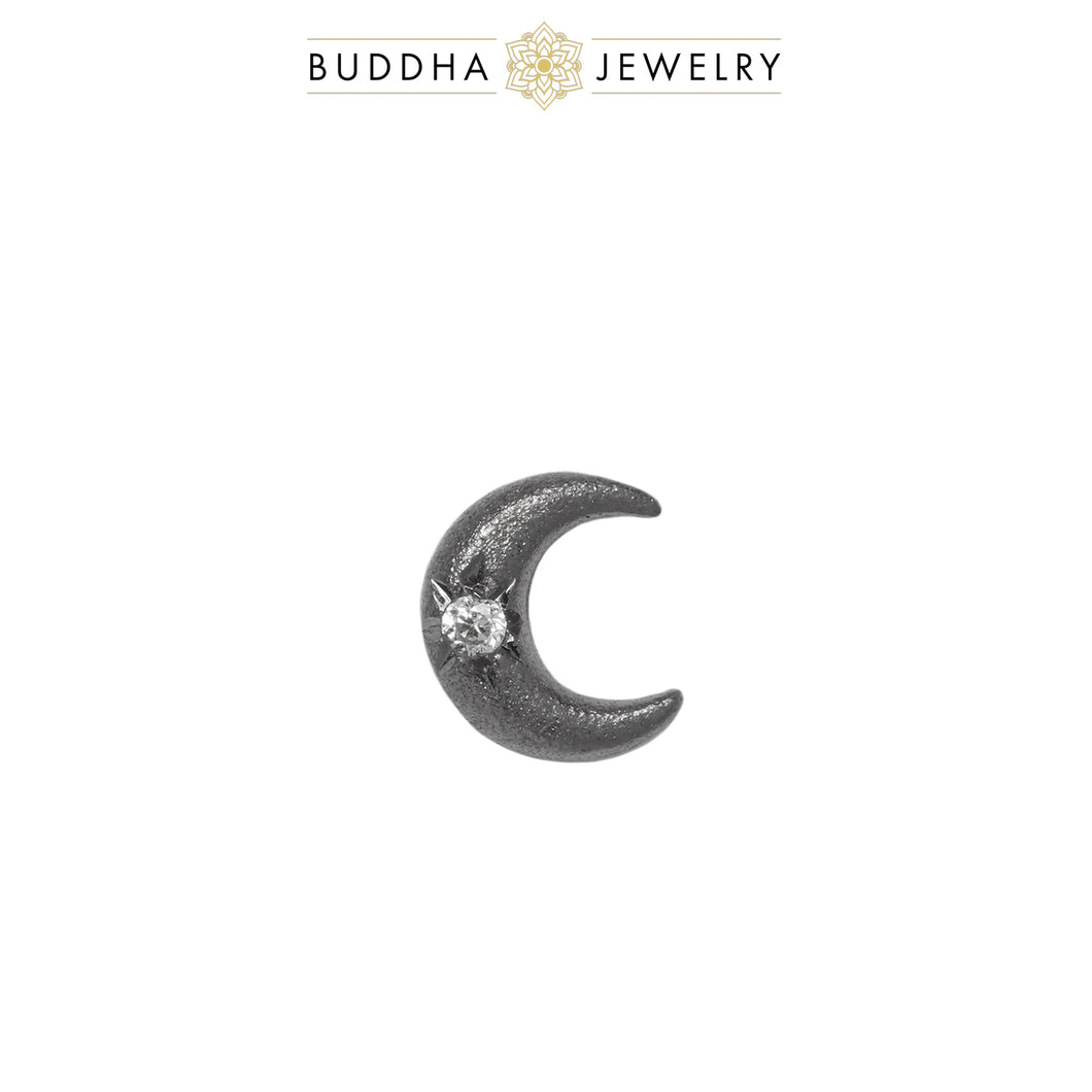 Black Moon - CZ + Rhodium