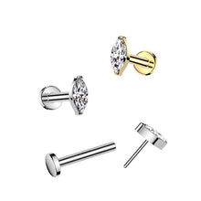 Load image into Gallery viewer, Marquise push fit titanium labret
