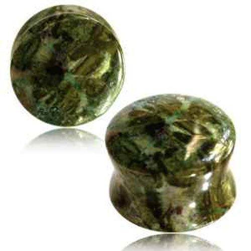 Semi Precious Stone Plug - African Green Jade