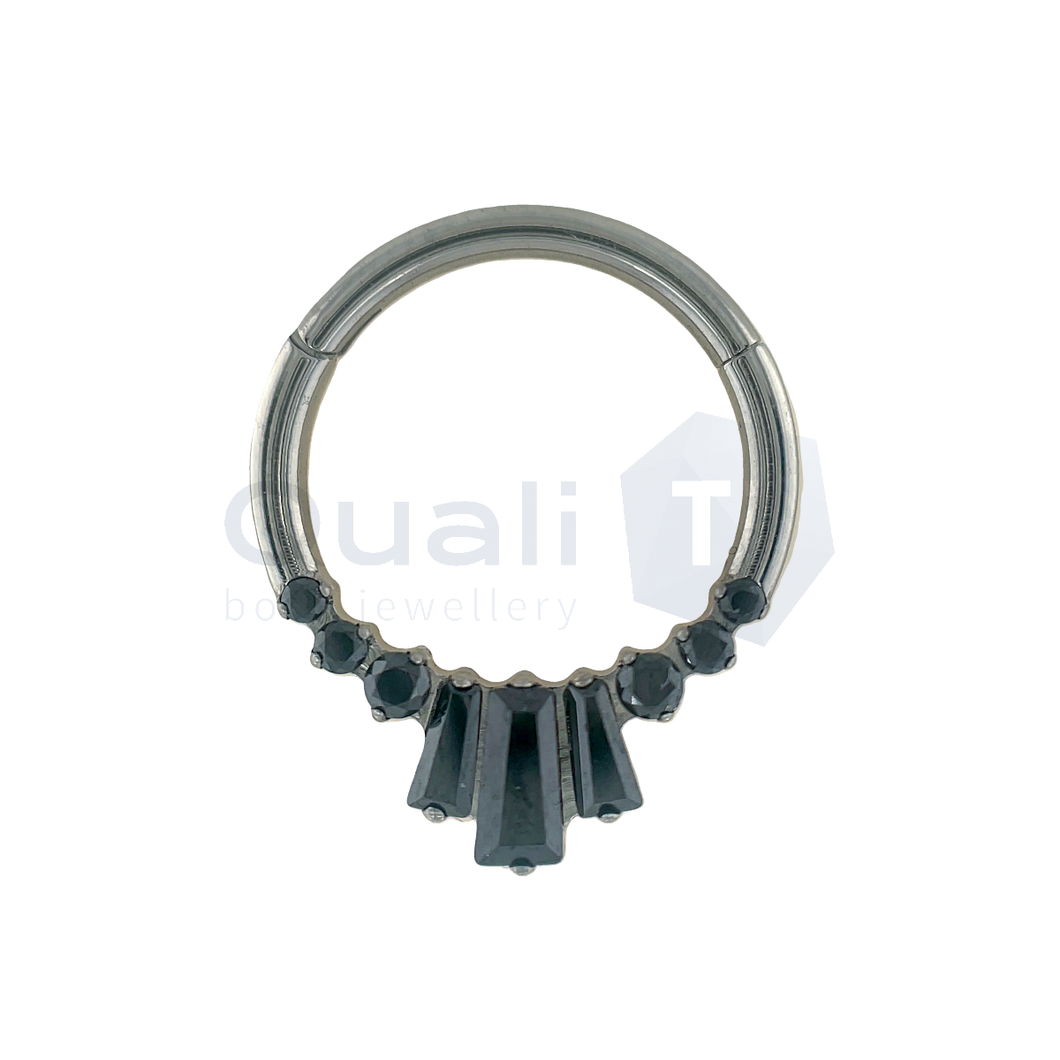 Liquorice 'Freyja' Hinged Segment Ring