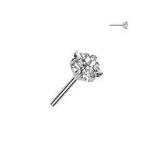 Load image into Gallery viewer, Implant Grade Titanium Threadless Push In Prong Set Star CZ Labret
