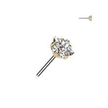 Load image into Gallery viewer, Implant Grade Titanium Threadless Push In Prong Set Star CZ Labret
