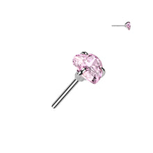 Load image into Gallery viewer, Implant Grade Titanium Threadless Push In Prong Set Heart CZ Labret
