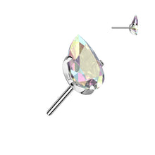 Load image into Gallery viewer, Implant Grade Titanium Threadless Push In Prong Set Teardrop CZ Labret
