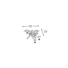 Load image into Gallery viewer, Titanium Threadless Push In Bat Labret With Teardrop CZ Center
