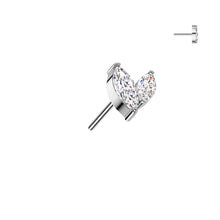 Load image into Gallery viewer, Implant Grade Titanium Threadless Push In Double Marquise
