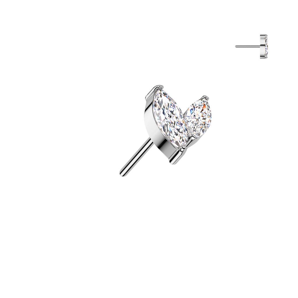 Implant Grade Titanium Threadless Push In Double Marquise