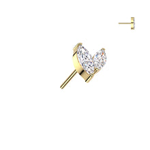 Load image into Gallery viewer, Implant Grade Titanium Threadless Push In Double Marquise
