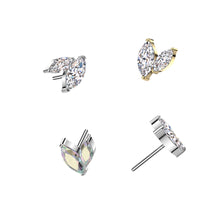 Load image into Gallery viewer, Implant Grade Titanium Threadless Push In Double Marquise
