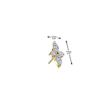 Load image into Gallery viewer, Implant Grade Titanium Threadless Push In Marquise And Round CZ Cross
