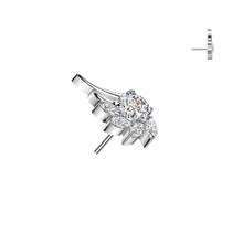 Load image into Gallery viewer, Titanium Threadless Push In CNC Set Marquise And Round CZ Angel Wing
