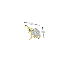 Load image into Gallery viewer, Titanium Threadless Push In CNC Set Marquise And Round CZ Angel Wing
