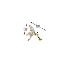 Load image into Gallery viewer, Titanium Threadless Push In 2 Marquise CZ Sprout
