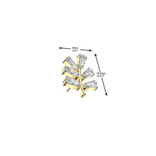 Load image into Gallery viewer, Titanium Threadless Push In Baguette CZ Leaf

