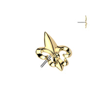 Load image into Gallery viewer, Titanium Threadless Push In Fleur De Lis Labret
