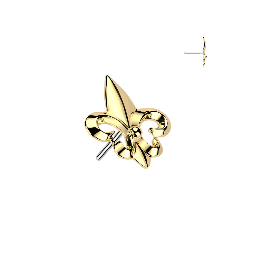 Titanium Threadless Push In Fleur De Lis Labret
