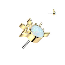 Load image into Gallery viewer, Titanium Threadless Push In Sunrise With CZ or Opal Center Labret
