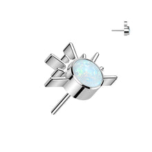 Load image into Gallery viewer, Titanium Threadless Push In Sunrise With CZ or Opal Center Labret
