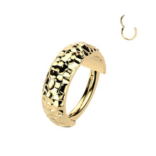 Load image into Gallery viewer, Titanium Hinged Ring - Beaten
