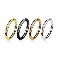 Load image into Gallery viewer, Implant Grade Titanium Hinged Segment Hoop Ring With Faceted Side 1.2x10mm
