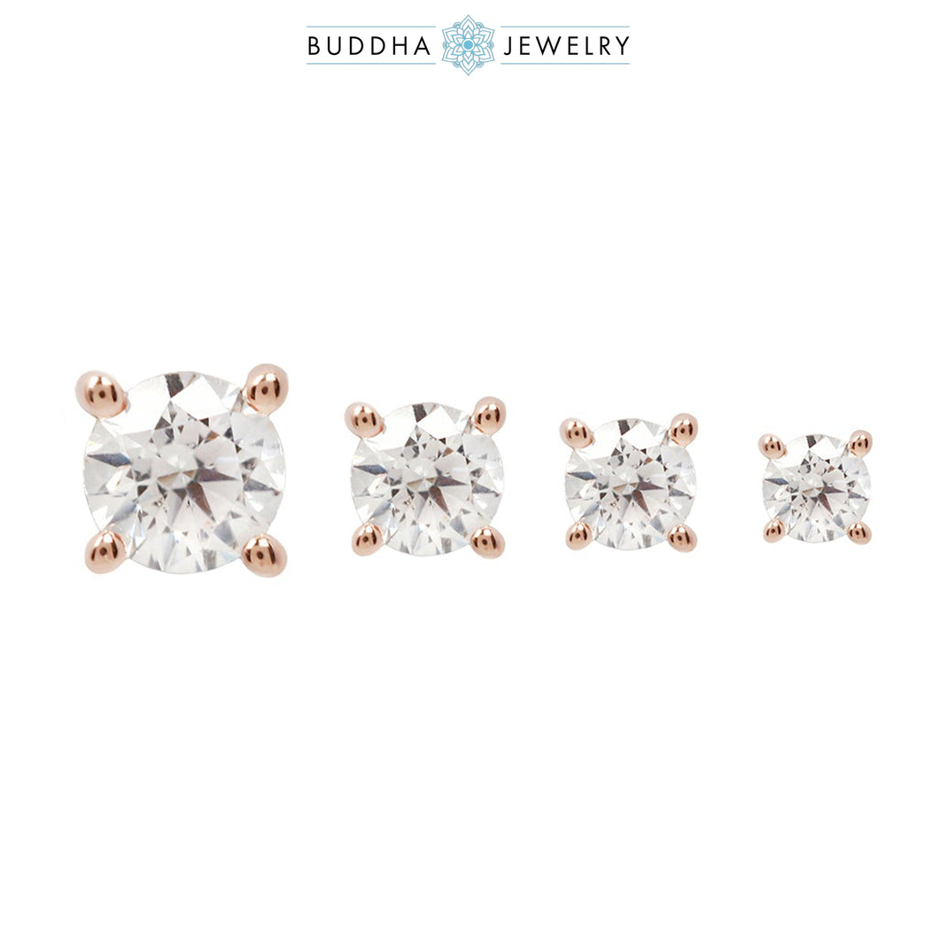 Swarovski CZ Prong 2.5mm Yellow Gold