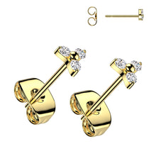 Load image into Gallery viewer, Titanium CZ trinity Earrings
