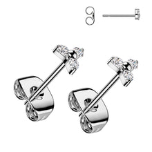 Load image into Gallery viewer, Titanium CZ trinity Earrings
