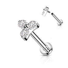 Load image into Gallery viewer, Implant Grade Titanium Internally Threaded Labret Stud With CZ Trinity Top
