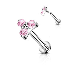Load image into Gallery viewer, Implant Grade Titanium Internally Threaded Labret Stud With CZ Trinity Top

