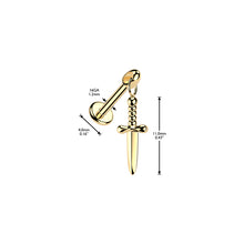 Load image into Gallery viewer, Hidden Helix Labret With Dagger Dangle 1.2x6mm
