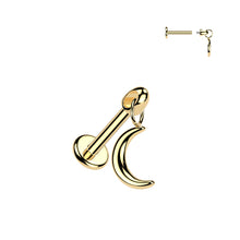 Load image into Gallery viewer, Hidden Helix Labret With Crescent Moon Dangle 1.2x6mm
