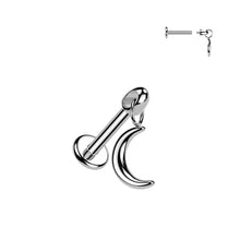 Load image into Gallery viewer, Hidden Helix Labret With Crescent Moon Dangle 1.2x6mm
