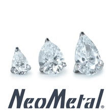 Load image into Gallery viewer, Titanium Pear Gem Labret - Neometal
