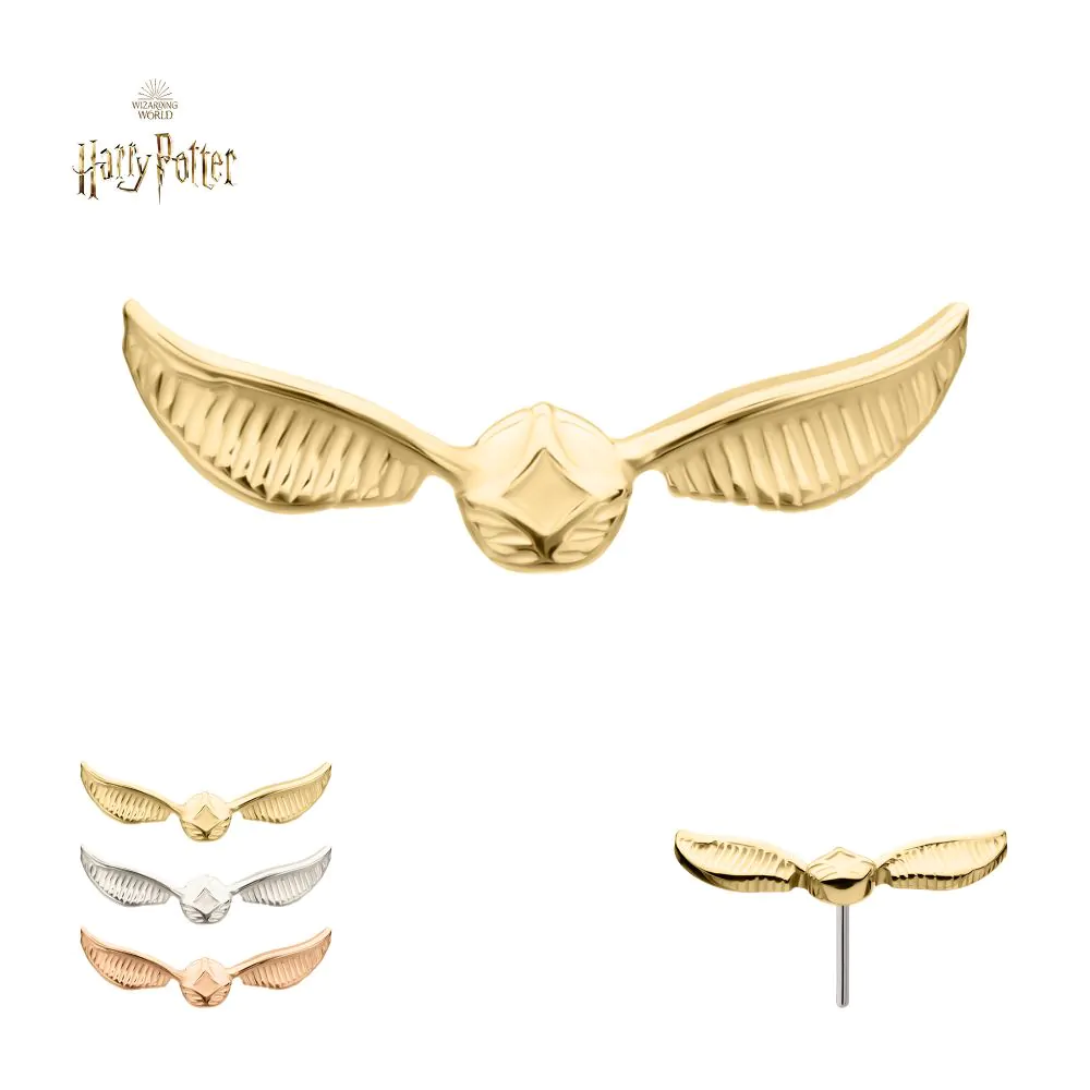 14Kt Gold Harry Potter Golden Snitch Threadless Labret - Yellow Gold