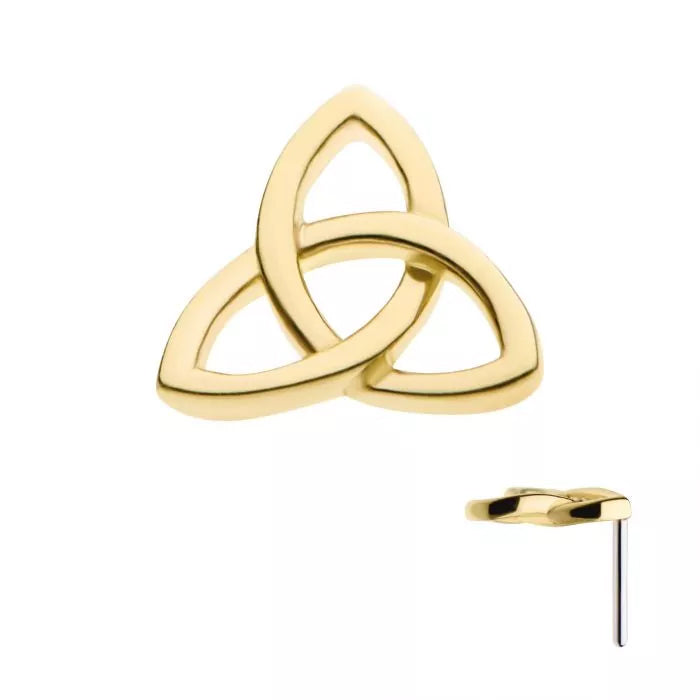 Initial Piercing - 14Kt Yellow Gold Threadless Celtic Knot Labret