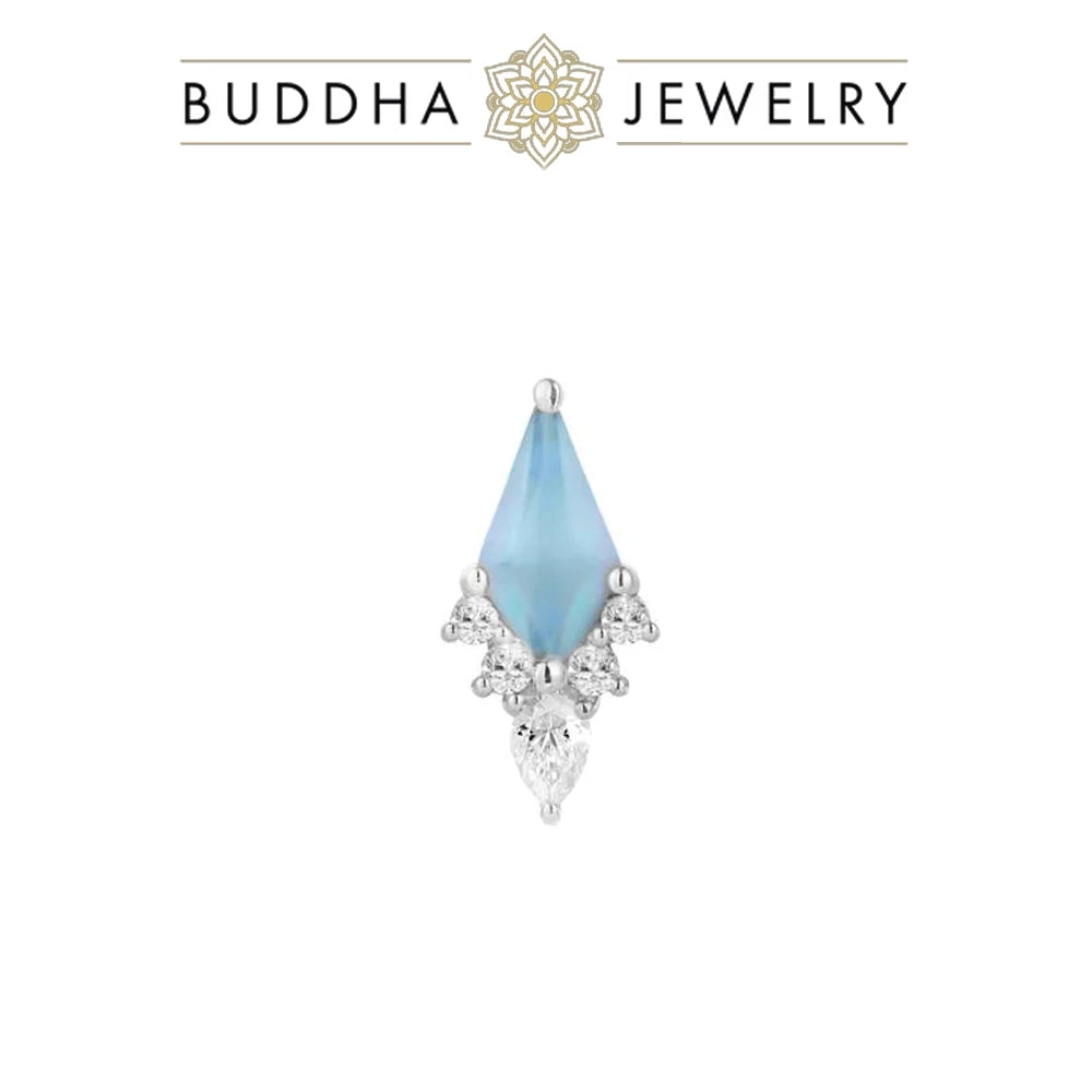 Afterglow - Sandblasted Swiss Blue Topaz/White Gold