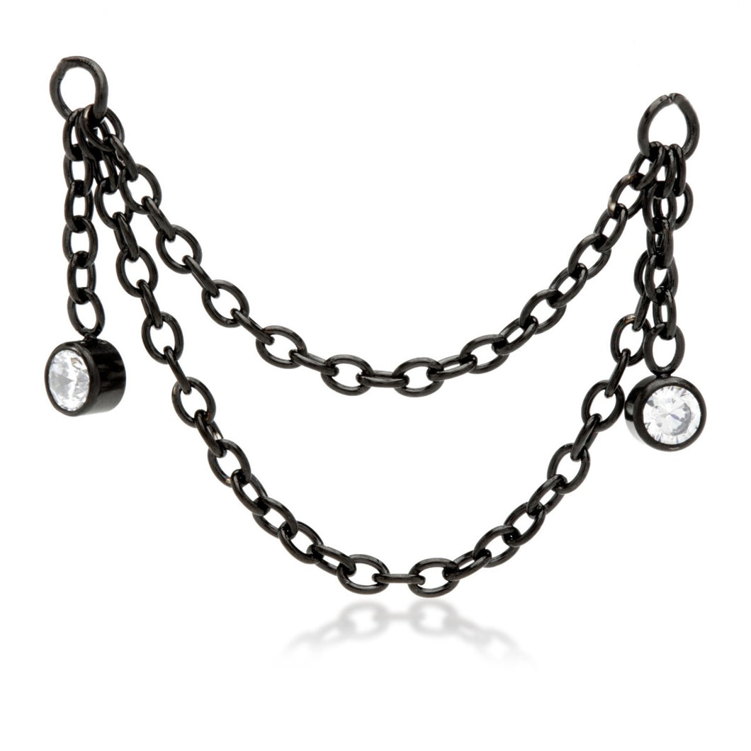 Black Steel Hanging Double Chain