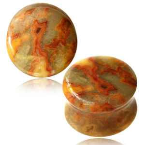 Semi Precious Stone Plug - Crazy Lace Agate