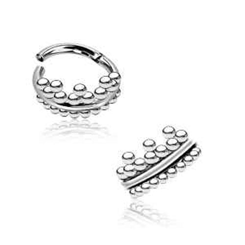 316L Steel Multi beaded hinged segment ring